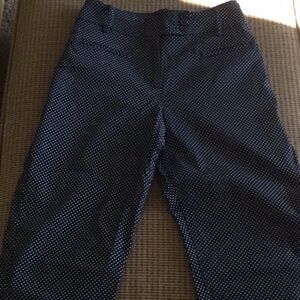 Larry Levine Navy polka dot capris